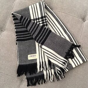 Liberty Black and White Striped Men's Scarf